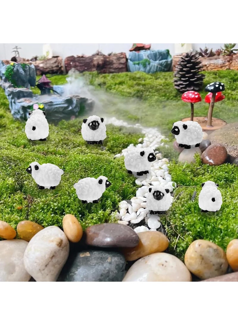 SYOSI Mini Sheep Figurines, Small Animal Resin Models for Fairy Garden and Micro Landscape Decoration, Realistic White Sheep Ornaments for Cake Topper, Flower Pot and Home Decor, 20pcs, White - Image 5