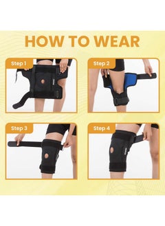 AGARO AGARO Hinged Knee Wrap With Open Patella, Rigid Biaxial Hinge Knee Brace for Joint Pain Relief, Workout, Arthritis & Ligament Tear, Neoprene, Knee Cap for Men & Women, Large, Black  - Image 5