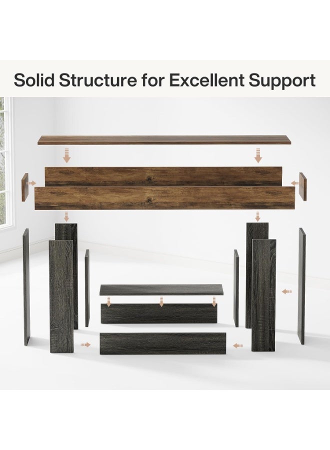 شو وو طاولة كونسول ضيقة للمدخل مع أرفف تخزين، طاولة أريكة خشبية طويلة لغرفة المعيشة والممر - Image 4