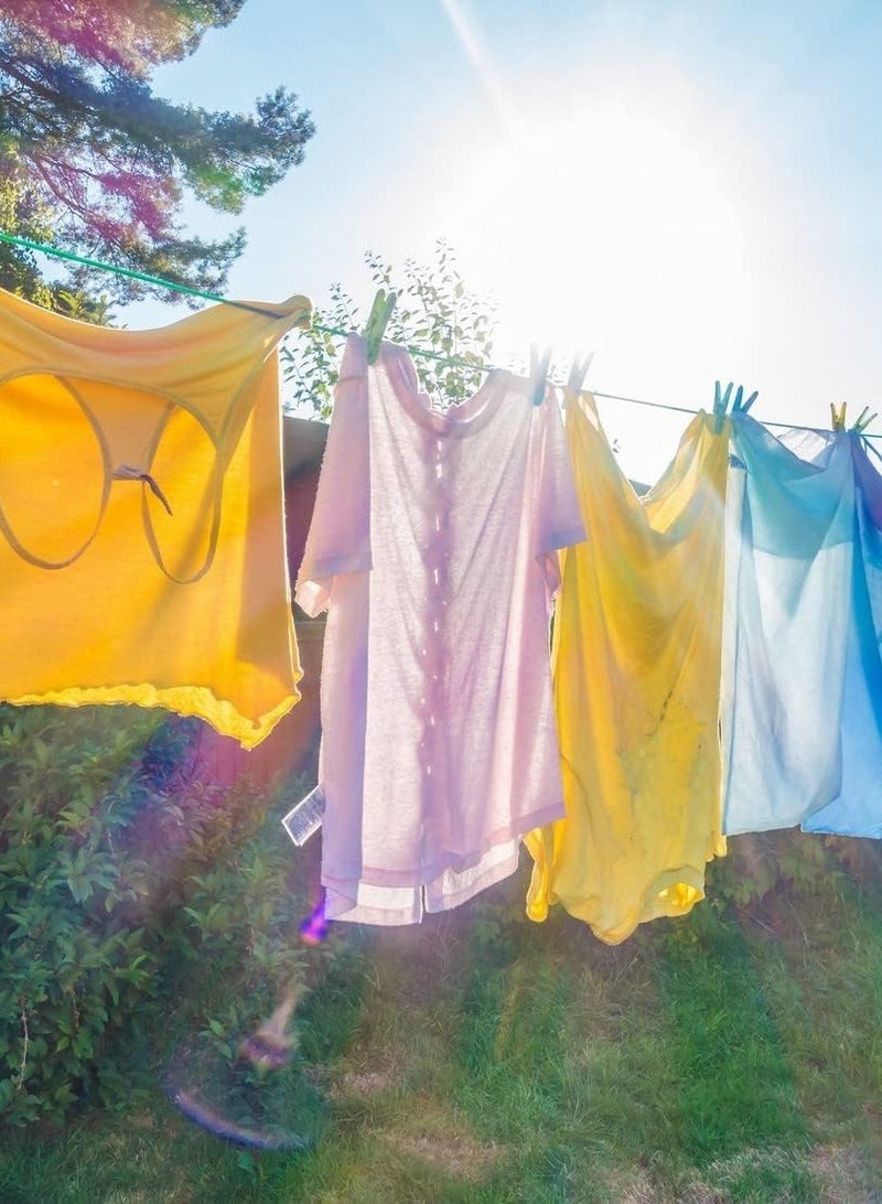 2 قطعه من حبل غسيل نايلون قوي  - 13 متر | حبال غسيل شديدة التحمل للملابس الخارجية - برتقالي - Image 3