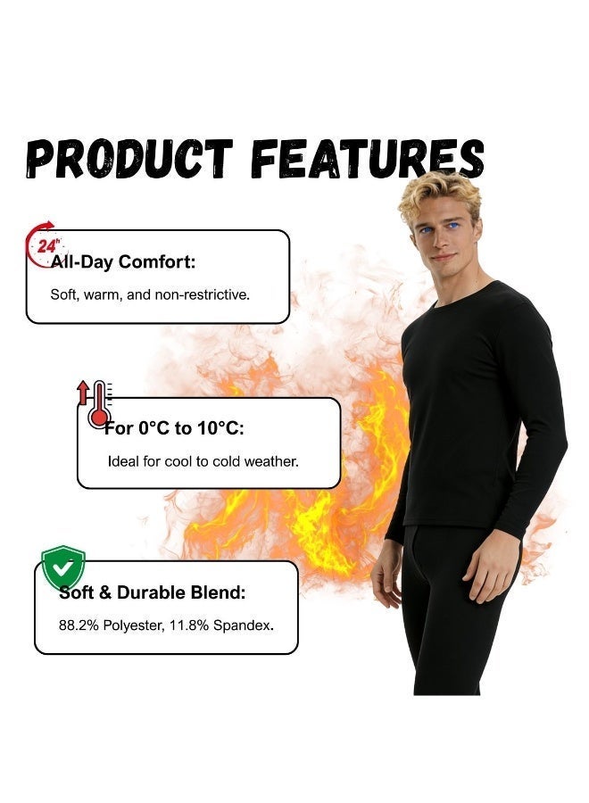 بجامة حرارية رجالية شتوية | طقم بجايم رجاليه شتويه من الفلينس للتدفئة الداخلية وللثلج ملابس داخلية دافئة للنوم والأنشطة الخارجية في الطقس البارد - الخيار الأول كأفضل بجامات ثيرمل - Image 3