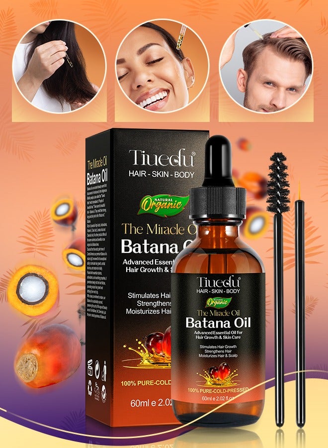 Tiuedu Natural Batana Oil 60ml for Hair Care Hair Conditioner Oil for Thin Hair Repair Damaged Hair Nourishes Thin Hair Scalp Skin and Loss Hair Growth Fit for All Hair Types Raw Batana Oil - Image 1