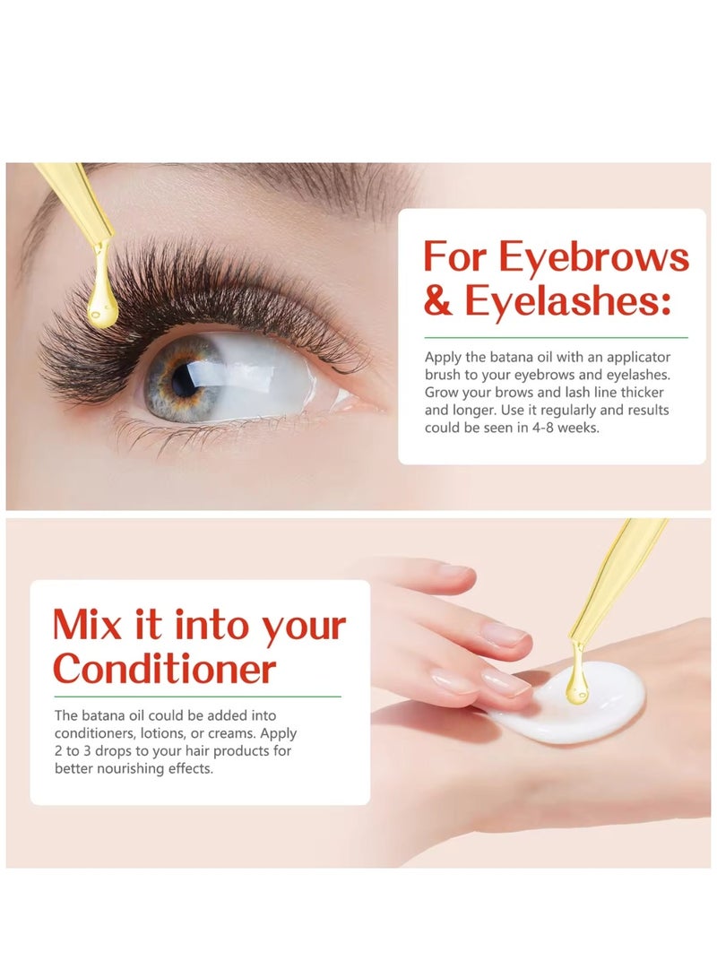 Tiuedu Natural Batana Oil 60ml for Hair Care Hair Conditioner Oil for Thin Hair Repair Damaged Hair Nourishes Thin Hair Scalp Skin and Loss Hair Growth Fit for All Hair Types Raw Batana Oil - Image 5