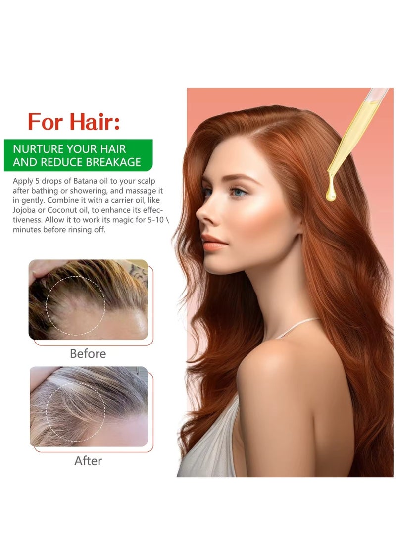 Tiuedu Natural Batana Oil 60ml for Hair Care Hair Conditioner Oil for Thin Hair Repair Damaged Hair Nourishes Thin Hair Scalp Skin and Loss Hair Growth Fit for All Hair Types Raw Batana Oil - Image 3