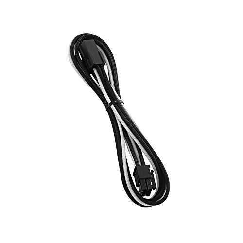 CableMod Classic ModFlex Sleeved 6-pin PCI-e Extension (Black + White, 45cm) - Image 1