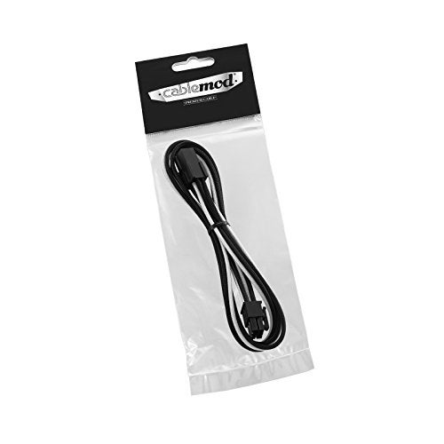CableMod Classic ModFlex Sleeved 6-pin PCI-e Extension (Black + White, 45cm) - Image 3