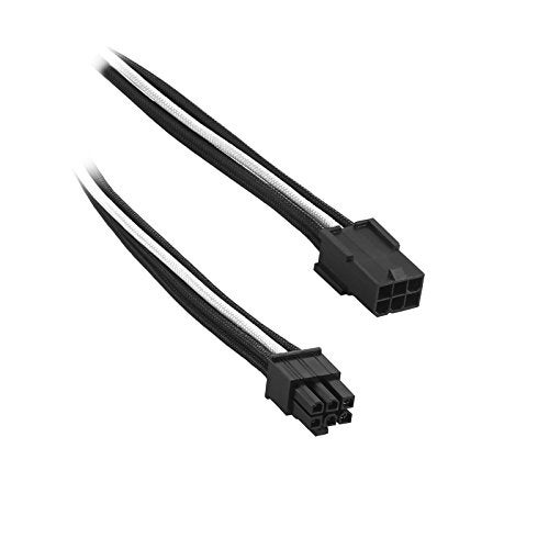 CableMod Classic ModFlex Sleeved 6-pin PCI-e Extension (Black + White, 45cm) - Image 2