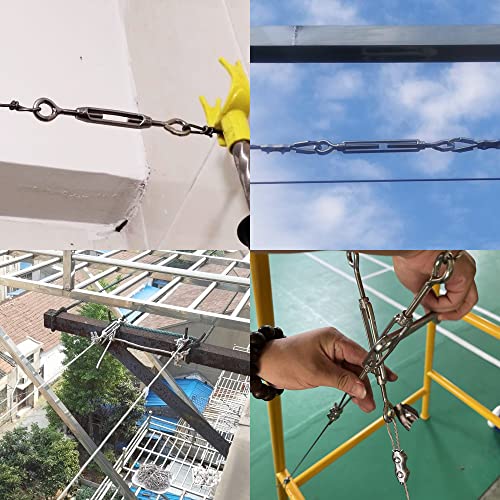 Cozihom M6 Eye & Eye/O to O Turnbuckle 304 Stainless Steel, Hardware Kit for Wire Rope Tension Heavy Duty, for Sun Shade, Tent Installation, Anti-Rust, 6 Packs - Image 5