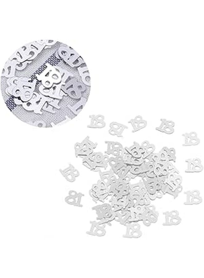 Silver Confetti Sequins 18 Pieces Iridescent Birthday Party Supplies For Celebration - Image 1