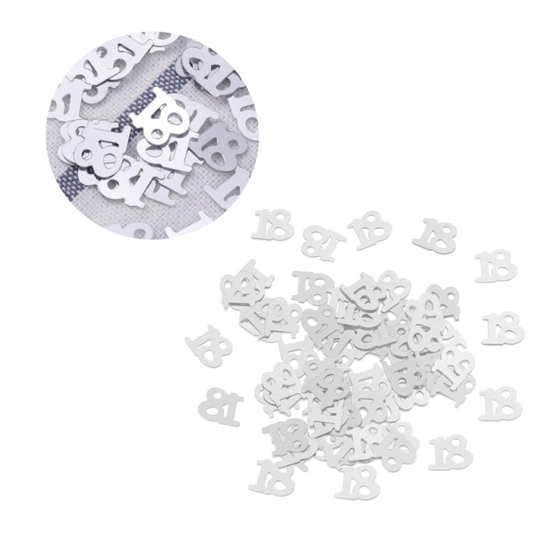 Silver Confetti Sequins 18 Pieces Iridescent Birthday Party Supplies For Celebration - Image 2