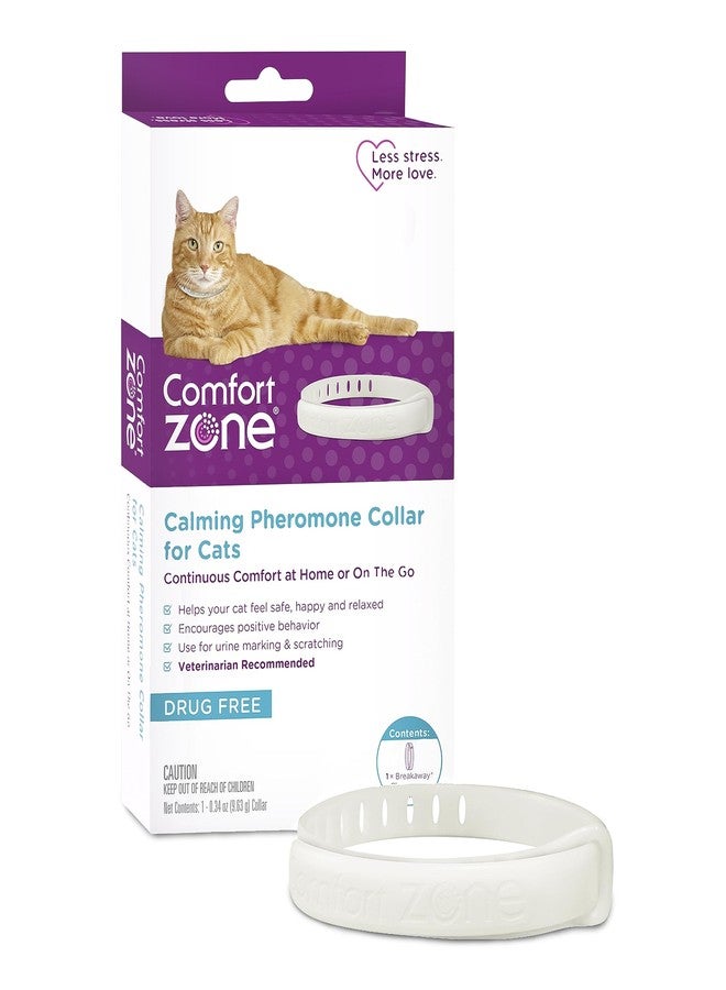 Comfort Zone Cat Calming Collar: 1 30-Day Calming Collar; Cat Pheromones Help Anxiety, Reduce Stress, Urine Marking, Scratching; Indoor or Outdoor Cats; Long-Lasting - Image 1