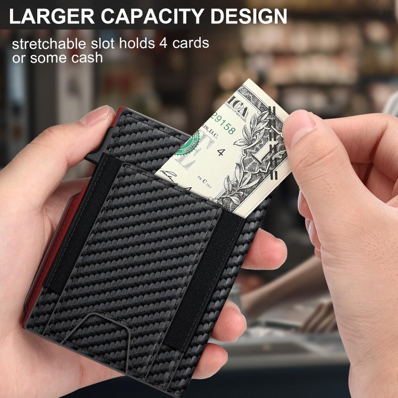 SEMORID Wallet for Men Wallet with Slim Pop Up Card Holder 9-13 Cards, Bifold Minimalist Smart Wallet RFID Blocking Credit Card Holder with ID Window & Stretchable Cash Slot Compact Metal Aluminum Card Case - Image 4