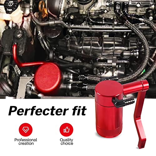 POSENG Billet Catch Can Air Oil Separator Z-Bracket Technology Compatible with Chrysler Dodge Charger Challenger 2011-2021 6.4 L Red - Image 3