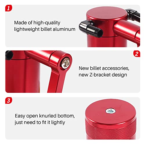 POSENG Billet Catch Can Air Oil Separator Z-Bracket Technology Compatible with Chrysler Dodge Charger Challenger 2011-2021 6.4 L Red - Image 4