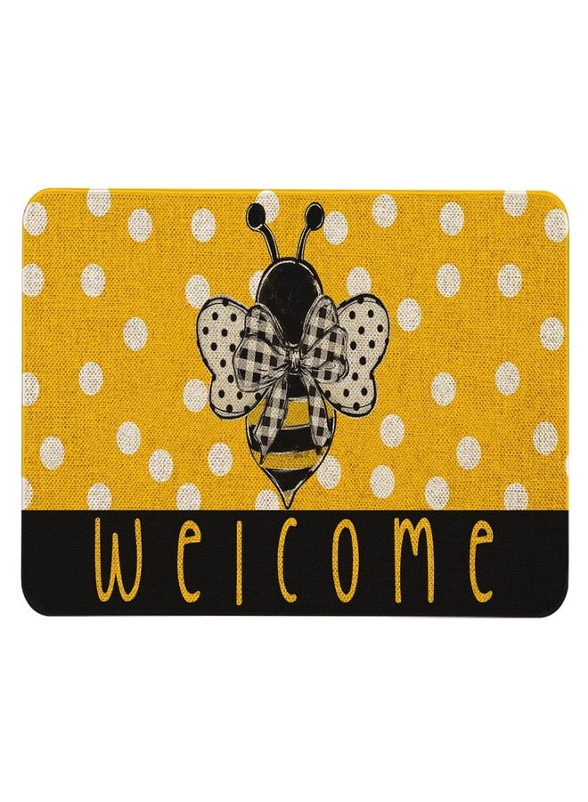 Roszwtit Spring Summer Door Mat 30 X 17 Inch Yellow Bee Welcome Doormat Indoor Outdoor Entrance Floor Mat Non Slip Spring Summer Decor Rubber Welcome Mats - Image 1