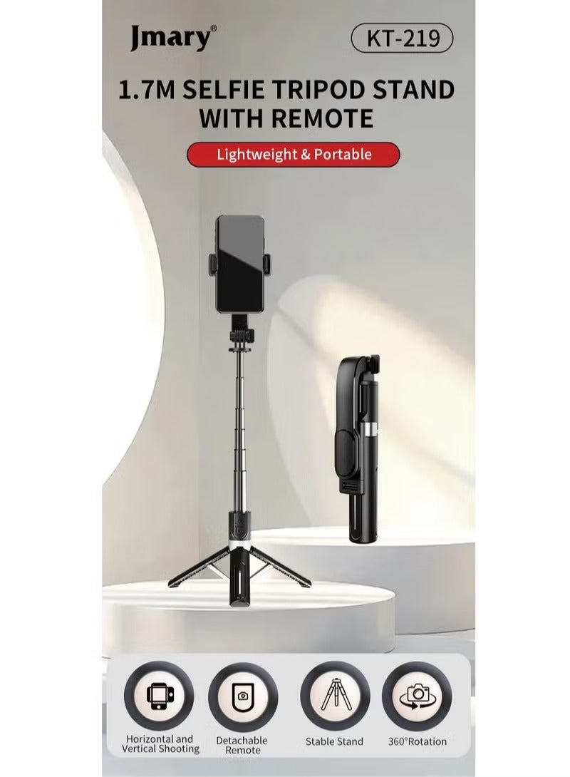 Jmary KT-219 Mini Tripod and Mobile Selfie Stick - Image 2