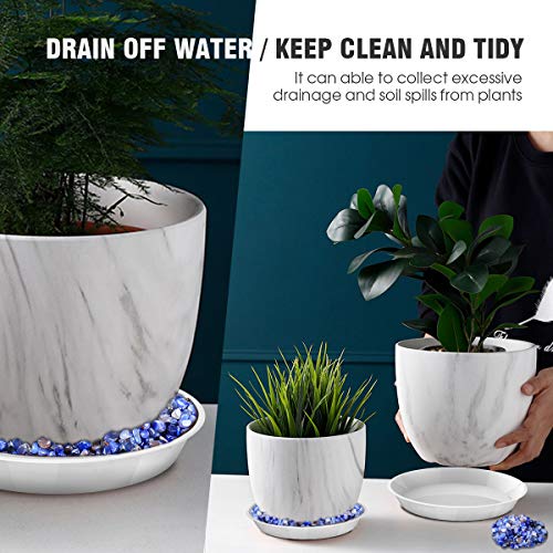 UPMCT 6 Pack Plant Saucer, 4 6 8 10 12 Inch Durable Plant Tray Flower Pot Saucer Round Pallets for Indoors and Outdoor, Plant Container Accessories (4 Inch, White) - Image 3