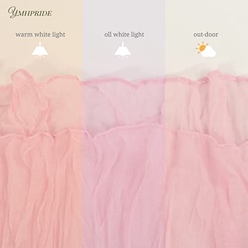 YMHPRIDE 12 Pack Cheesecloth Table Runner 35 x 120 inch Long Boho Cheese Cloth Gauze Table Runners Semi Sheer Table Runner for Wedding Decor, Bridal Shower, Birthday Party (Light Pink) - Image 5