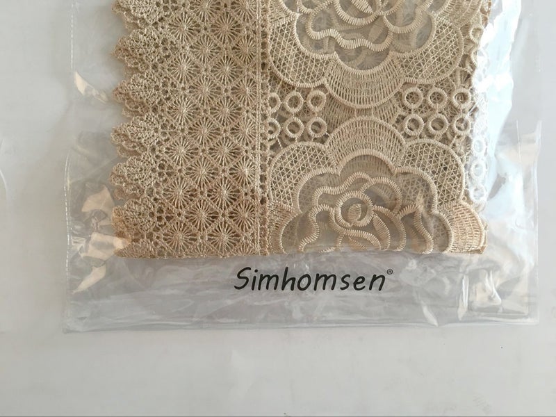 Simhomsen Small Beige Lace Table Runners Dresser Scarves Embroidered Rose Flower 16 × 48 Inch - Image 5