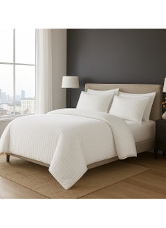 MAXQON 6-Piece Duvet Cover Set – Includes 1 Duvet Cover, 1 Fitted Sheet & 4 Pillowcases – King/Queen/Single Sizes, Color White  - Image 2