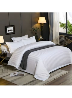 MAXQON 6-Piece Duvet Cover Set – Includes 1 Duvet Cover, 1 Fitted Sheet & 4 Pillowcases – King/Queen/Single Sizes, Color White  - Image 3