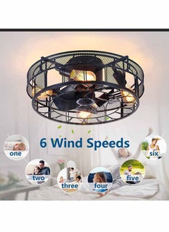 Momozone Fan Light Ceiling Fan with Light and Remote,Screw in Ceiling Fan Light for E27 Base,Easy to Install Dimmable LED for Bedroom Kitchen and Rooms,Timer  - Image 2