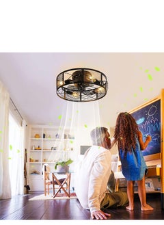 Momozone Fan Light Ceiling Fan with Light and Remote,Screw in Ceiling Fan Light for E27 Base,Easy to Install Dimmable LED for Bedroom Kitchen and Rooms,Timer  - Image 4