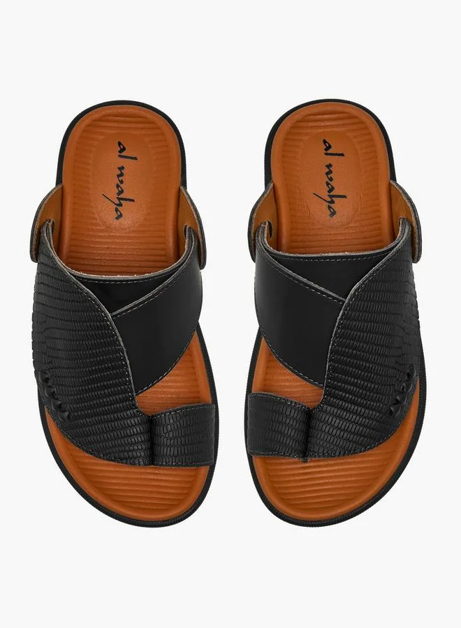 Al Waha Boys Leather Toe Loop Detail Arabic Sandals