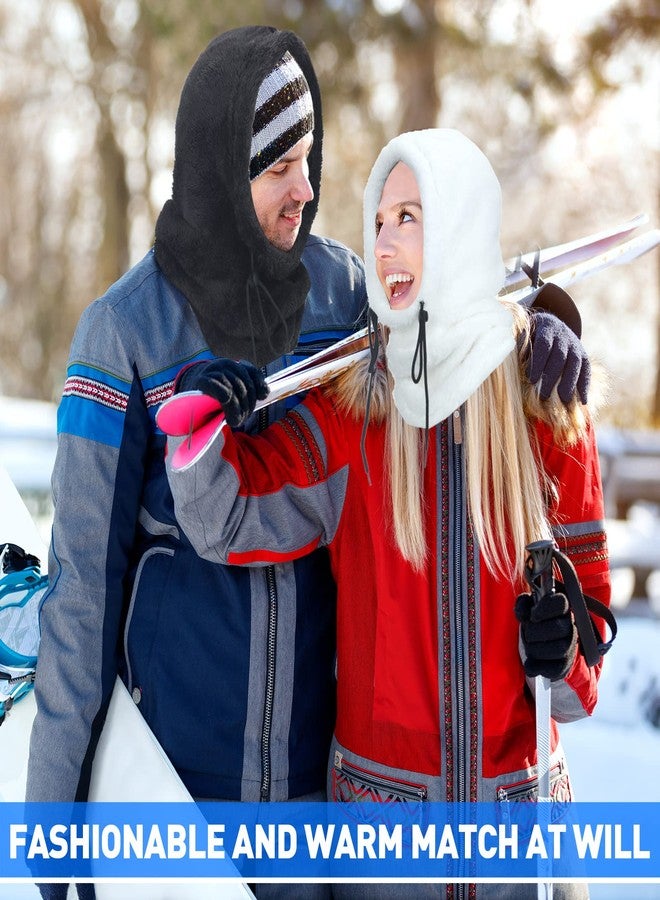 JaGely 3 Pcs Mask for Men Women Ski Balaclava Face Mask Winter Flannel Hood Warm Face Cover Hat Scarf Wind Resistant Beanie - Image 5