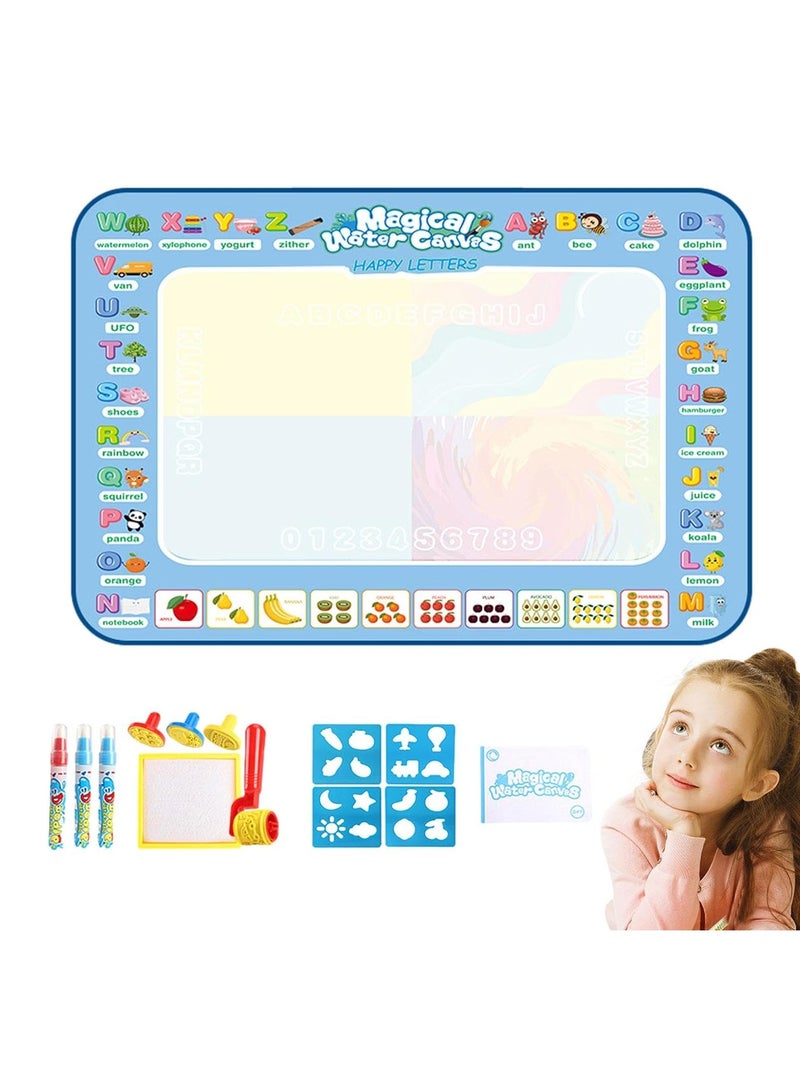 SOLARAE Water Doodle Mat, Water Painting Board, Mess-Free Coloring Doodle Drawing Mat, Reusable Kids Toys Water Doodle Mat, Easy to Apply Painting Writing Doodle Board Toy, Aqua Water Doodle Mat for Kids - Image 2