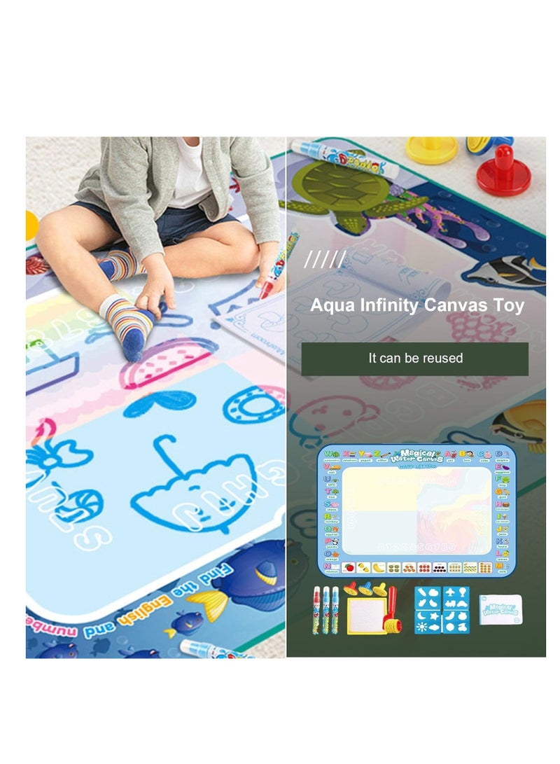 SOLARAE Water Doodle Mat, Water Painting Board, Mess-Free Coloring Doodle Drawing Mat, Reusable Kids Toys Water Doodle Mat, Easy to Apply Painting Writing Doodle Board Toy, Aqua Water Doodle Mat for Kids - Image 4