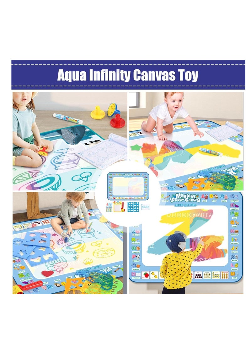 SOLARAE Water Doodle Mat, Water Painting Board, Mess-Free Coloring Doodle Drawing Mat, Reusable Kids Toys Water Doodle Mat, Easy to Apply Painting Writing Doodle Board Toy, Aqua Water Doodle Mat for Kids - Image 5