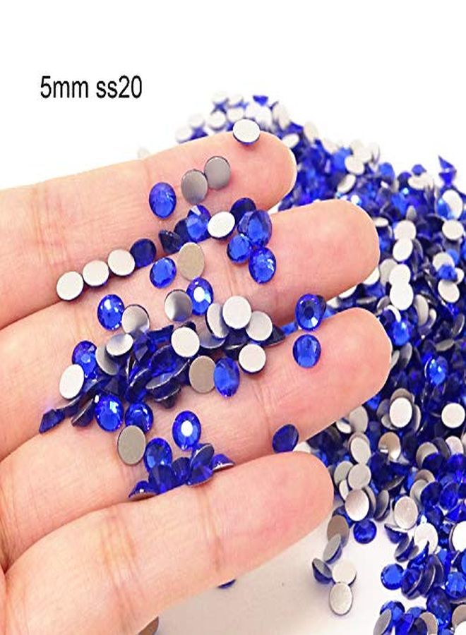 HONBAY 1440Pcs 5Mm Ss20 Sparkly Round Flatback Rhinestones Crystals Nonselfadhesive (Royal Blue) - Image 4