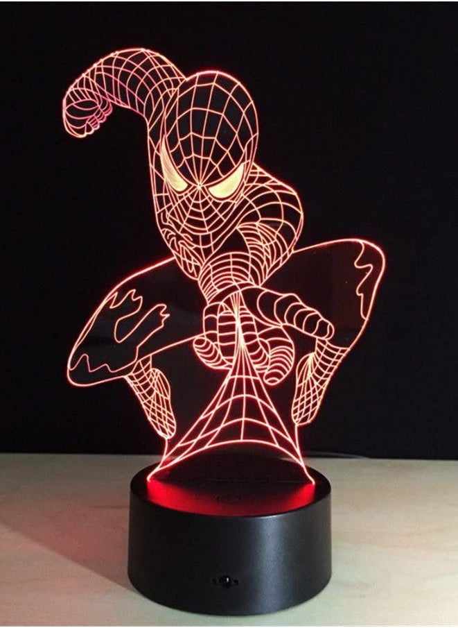 Multi-color Spider Man 3D LED Night Lamp, USB Desk Lamp, 16 Color with remote control Bedroom Table Lamp, Home Décor Light Gifts