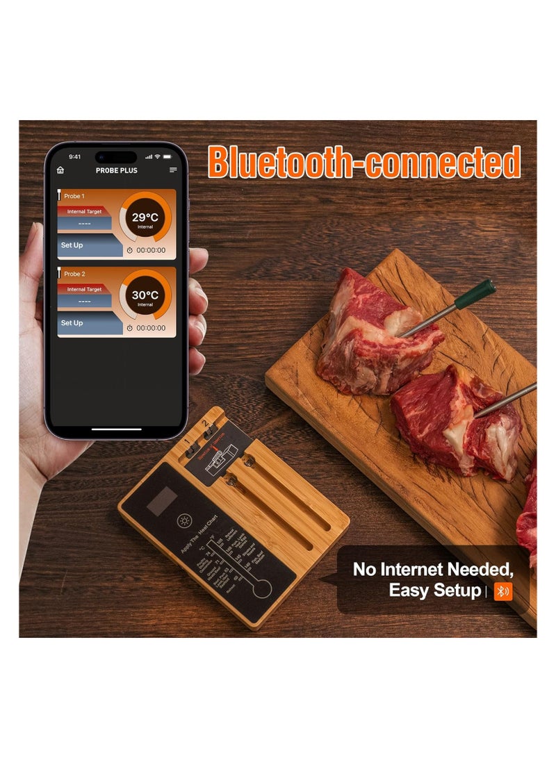 بيوينتي ميزان حرارة لاسلكي ذكي متميز (مزود بمسبارين) للشواء والفرن والفحم والمطبخ والطيور المشوية | متوافق مع تطبيقي iOS و Android | متوافق مع ساعة أبل وأليكسا | آمن للغسيل في غسالة الصحون - Image 3