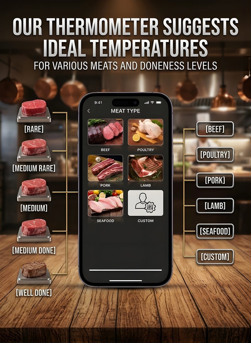 Beauenty 2-Probe Premium WiFi Smart Meat Thermometer | for BBQ, Oven, Grill, Kitchen, r, Rotisserie | iOS & Android App | Apple Watch Compatible | Dishwasher Safe - Image 5