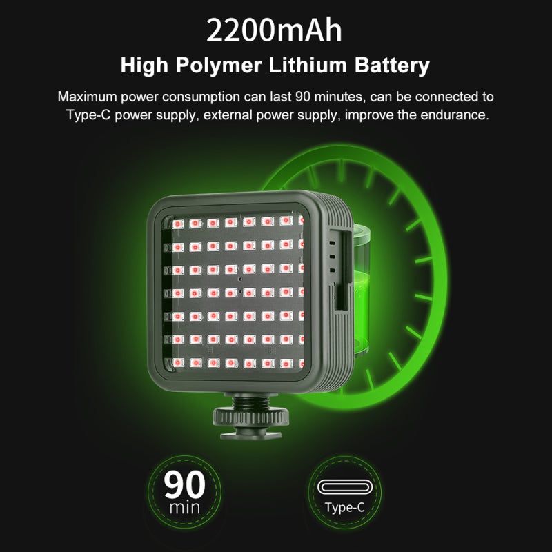أودرو ضوء رؤية ليلية بالأشعة تحت الحمراء 56-LED 850NM - ضوء تعبئة بالأشعة تحت الحمراء مع سطوع قابل للتعديل - ضوء تصوير بالأشعة تحت الحمراء مع 3 حوامل من النوع البارد لكاميرا فيديو DV - Image 4