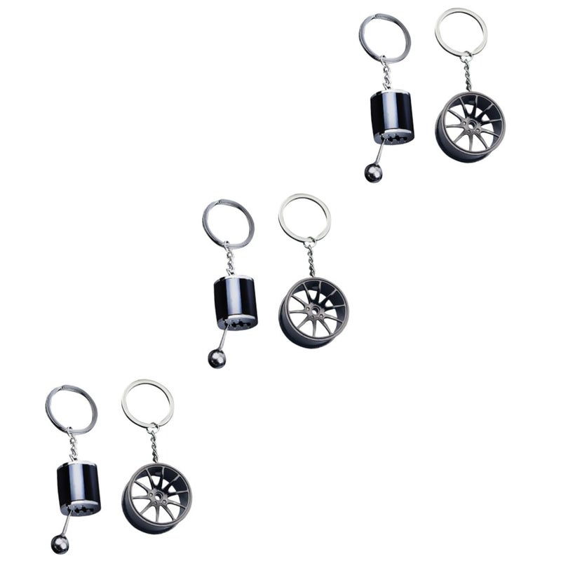 6Pcs Creative Car Keychain Unique Gear Shift Design Sturdy Metal Accessory For Men - Image 2