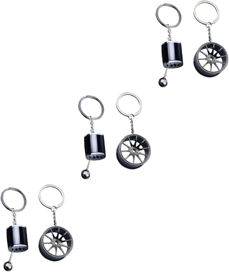 6Pcs Creative Car Keychain Unique Gear Shift Design Sturdy Metal Accessory For Men - Image 1