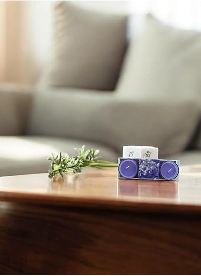 BABAZAM - 2 Pieces Lavender Scented Tea Light Candle for Home 17x6x4cm - Image 1