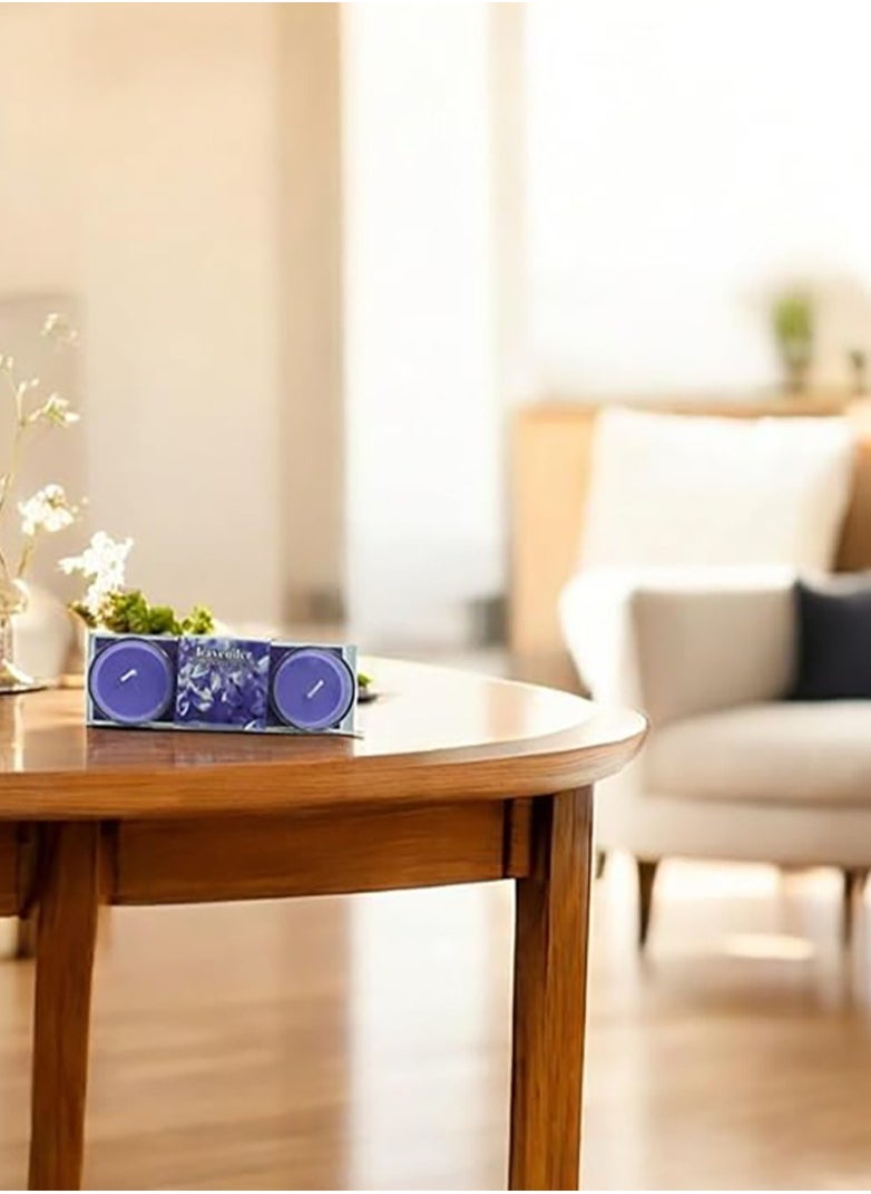 BABAZAM - 2 Pieces Lavender Scented Tea Light Candle for Home 17x6x4cm - Image 1