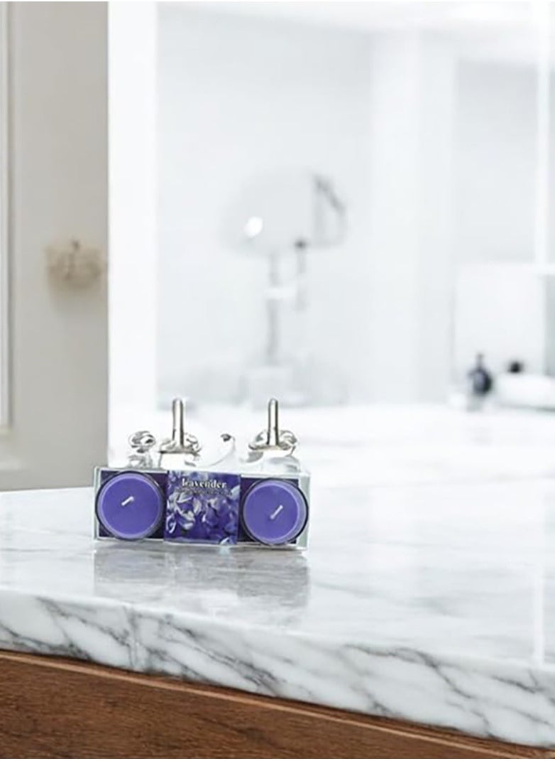 BABAZAM - 2 Pieces Lavender Scented Tea Light Candle for Home 17x6x4cm - Image 1