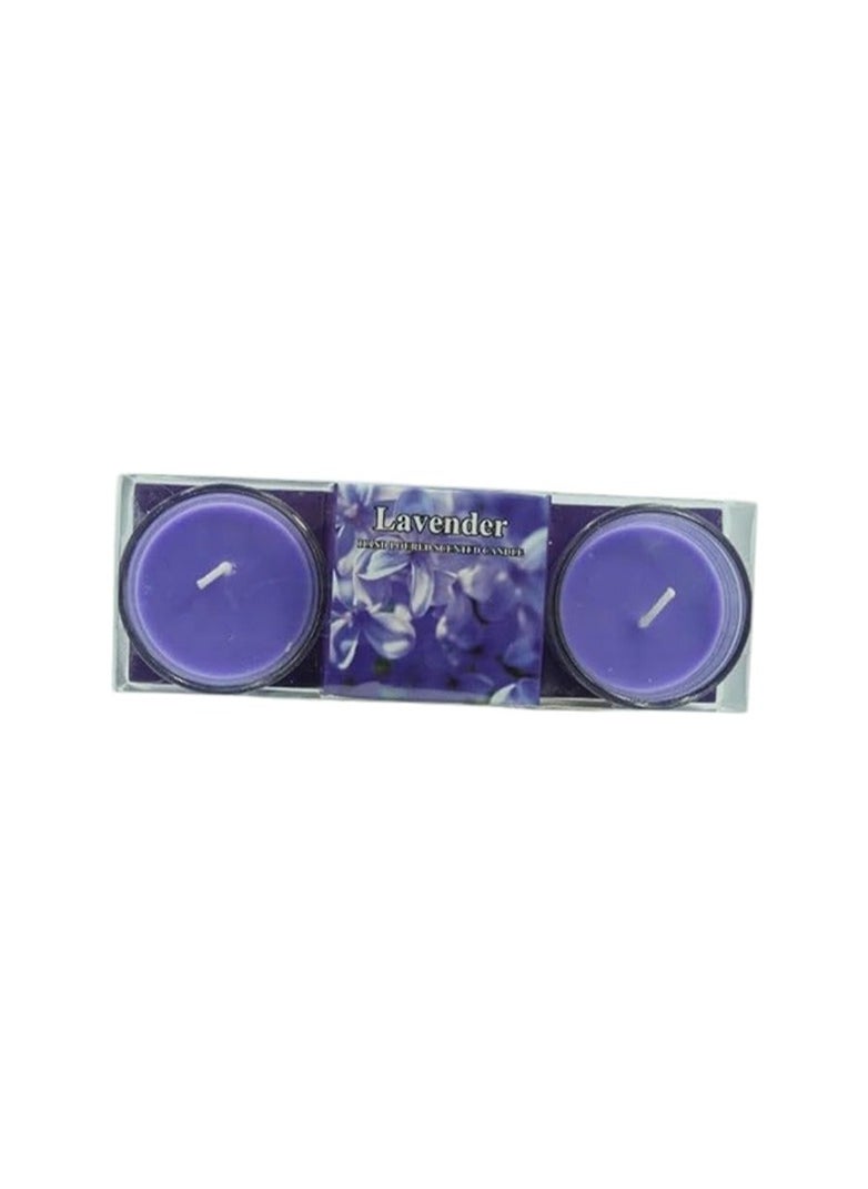 BABAZAM - 2 Pieces Lavender Scented Tea Light Candle for Home 17x6x4cm - Image 1