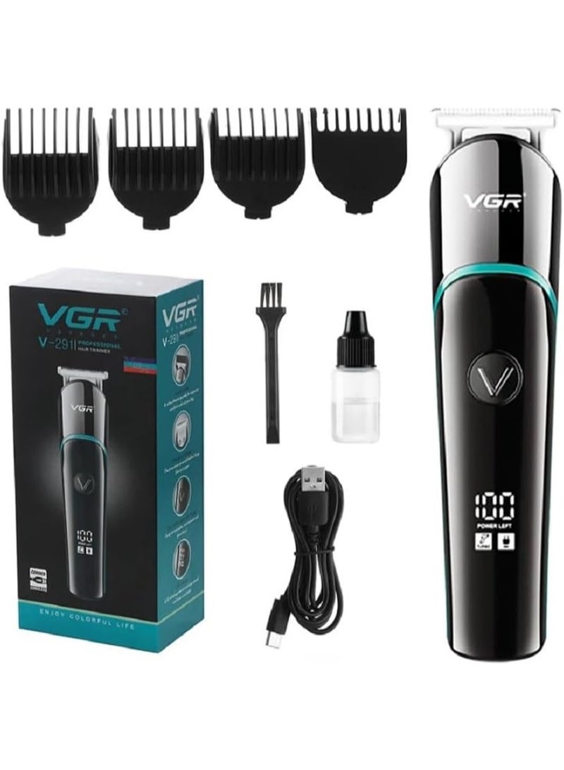 Vgr Professional Hair Shaver & Clipper, Hair Trimmer - Corded & Cordless Use, Precision T-Blade, Led Battery Indicator, Usb Charging, 4 Comb Attachments, 120 Min Working Time, V-291 black - Image 1