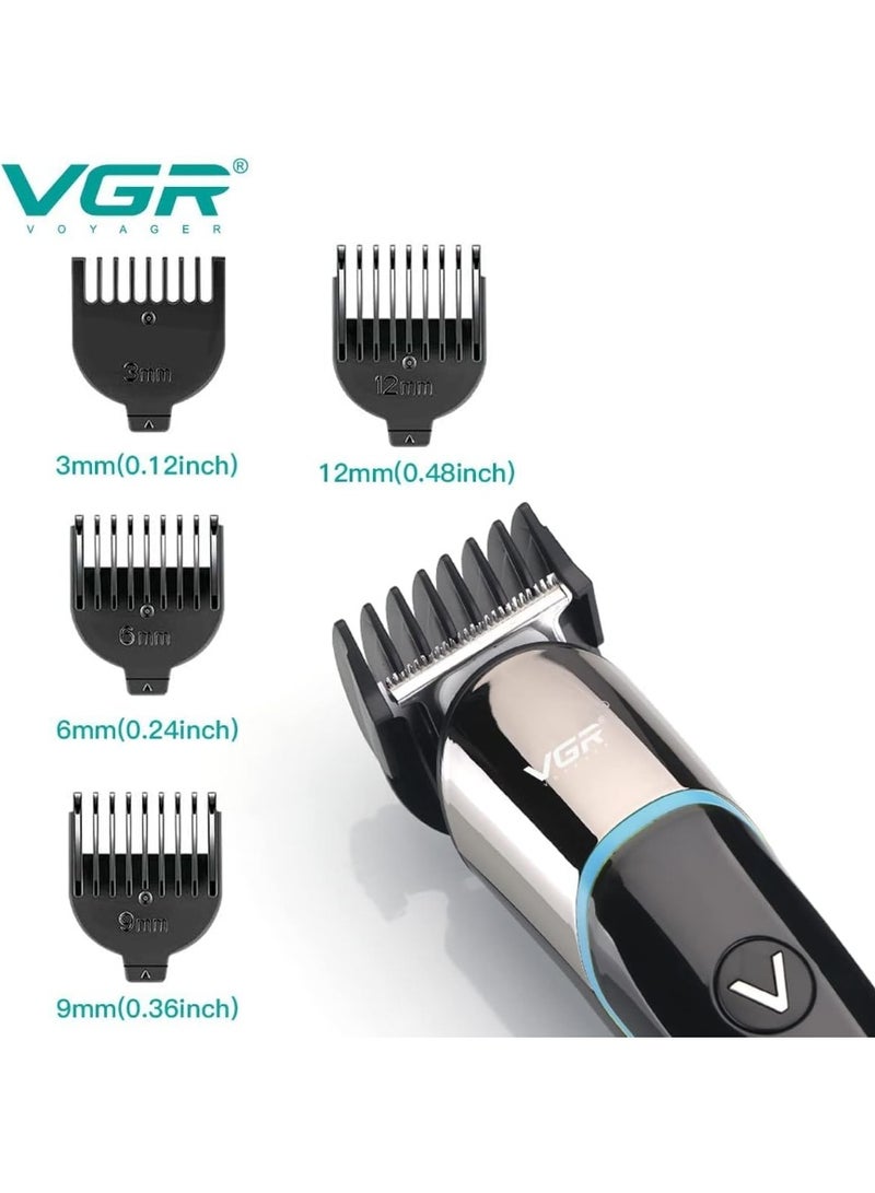 Vgr Professional Hair Shaver & Clipper, Hair Trimmer - Corded & Cordless Use, Precision T-Blade, Led Battery Indicator, Usb Charging, 4 Comb Attachments, 120 Min Working Time, V-291 black - Image 4