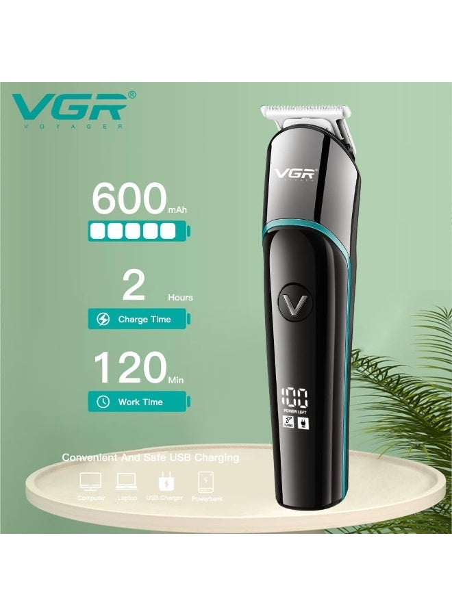 Vgr Professional Hair Shaver & Clipper, Hair Trimmer - Corded & Cordless Use, Precision T-Blade, Led Battery Indicator, Usb Charging, 4 Comb Attachments, 120 Min Working Time, V-291 black - Image 2