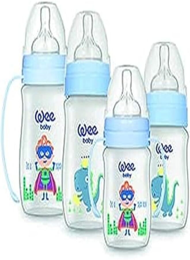 Wee baby Wee Baby 198 Baby Feeding Bottles Set, 4 Pieces - Baby Blue 