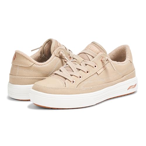 Skechers Women's Arch Fit Arcade-Meet Ya There Sneaker, Taupe, 5 - Image 3