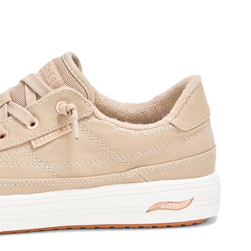 Skechers Women's Arch Fit Arcade-Meet Ya There Sneaker, Taupe, 5 - Image 4