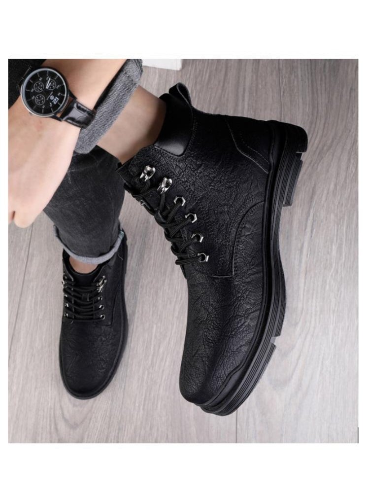 KUYING - New Men's Casual Leather Boots - Image 1